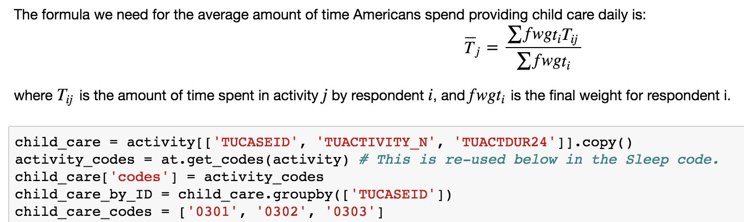 Example of Jupyter Notebook of ATUS analysis.